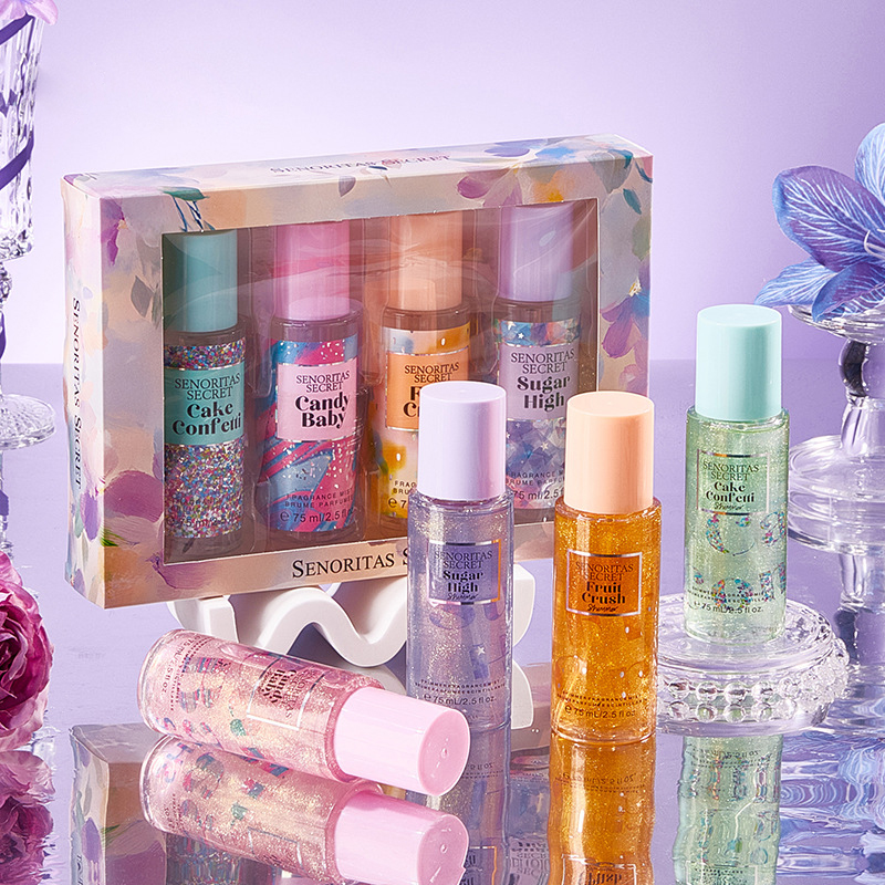 4PCS 75ml*4 Eau De Parfum Florals sprej za tijelo Female Fruity 75ml Body Mist poklon set